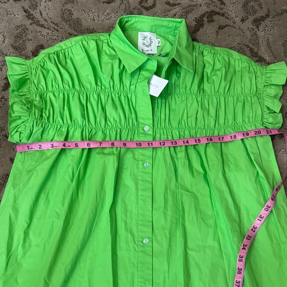 Vibrant Green Button-Up Dress - Picture 5 of 7